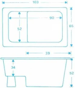 Saqu Zitbad - Mobiel Bad - 103x65cm - Wit - Incl Bijbehorende Poot En Zonder Afvoer 11 Saqu Zitbad - Mobiel Bad - 103x65cm - Wit - Incl Bijbehorende Poot En Zonder Afvoer -Badkamerartikelen Winkel 1018x1200 1
