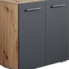 Wastafelkast Jupiter 60 X 30 X 60 Cm Eiken Met Grijs, Badkamerkast Staand