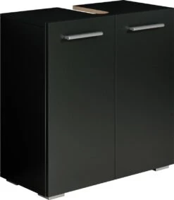 Badplaats Wastafel Onderkast Jupiter 60 Cm X 30 Cm X 60 Cm - Zwart - Badkamerkast – Staand Wastafelmeubel
