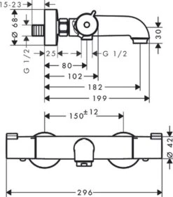 Hansgrohe Ecostat 1001CL Badthermostaat - Chroom -Badkamerartikelen Winkel 1054x1200 2
