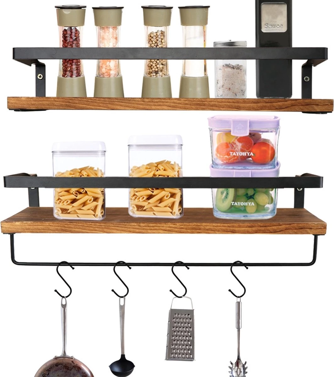 Zwevende Wandplank - 2 Stuks - 40cm - Handdoekhouder En 8 Haakjes - Badkamerplank Decoratieve Muur Opbergplanken Voor Badkamer Slaapkamer, Woonkamer, Keuken Plank 8 Zwevende Wandplank - 2 Stuks - 40cm - Handdoekhouder En 8 Haakjes - Badkamerplank Decoratieve Muur Opbergplanken Voor Badkamer Slaapkamer, Woonkamer, Keuken Plank - Afbeelding 8