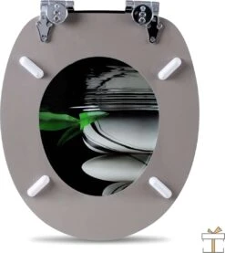 Happyment Antibacteriële Toiletbril - Met Softclose - Universeel - Toiletbrillen Met Kiezel Print - WC Bril - Toiletzitting -Badkamerartikelen Winkel 1069x1200 2