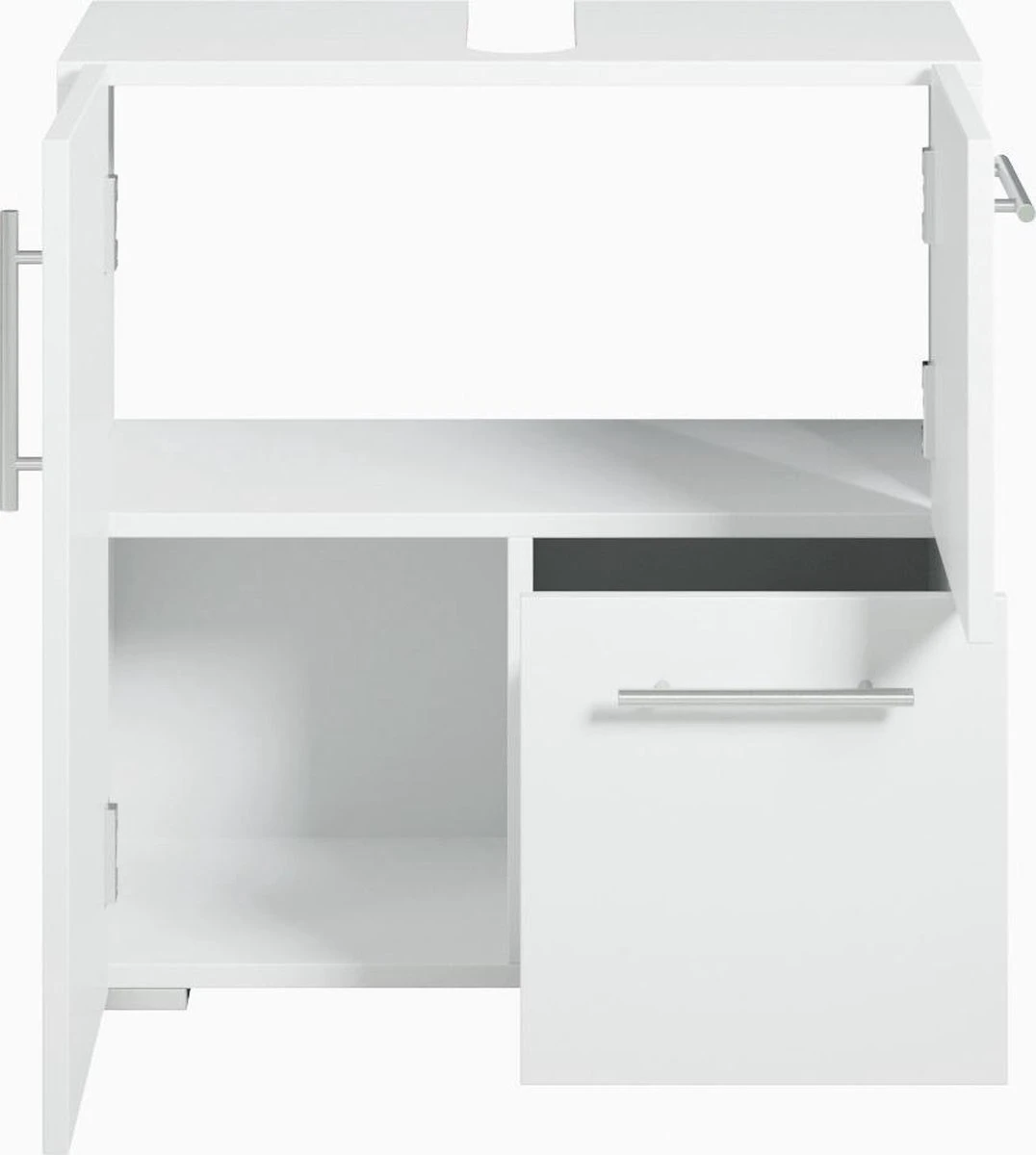 Badplaats Wastafel Onderkast Mars 60 Cm X 30 Cm X 60 Cm - Wit - Badkamerkast – Staand Wastafelmeubel 4 Badplaats Wastafel Onderkast Mars 60 Cm X 30 Cm X 60 Cm - Wit - Badkamerkast – Staand Wastafelmeubel - Afbeelding 4