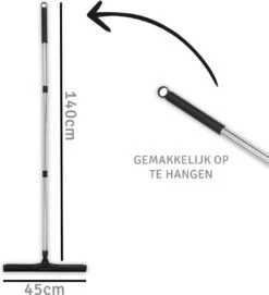 Livelyy - Vloertrekker 45 Cm + 140 Cm Steel - Vloerwisser Met Steel - Vloertrekker Met Steel - Douchewisser Zwart - Trekker Douche - Badkamer Trekker - Vloerwisser Zwart -Badkamerartikelen Winkel 1092x1200