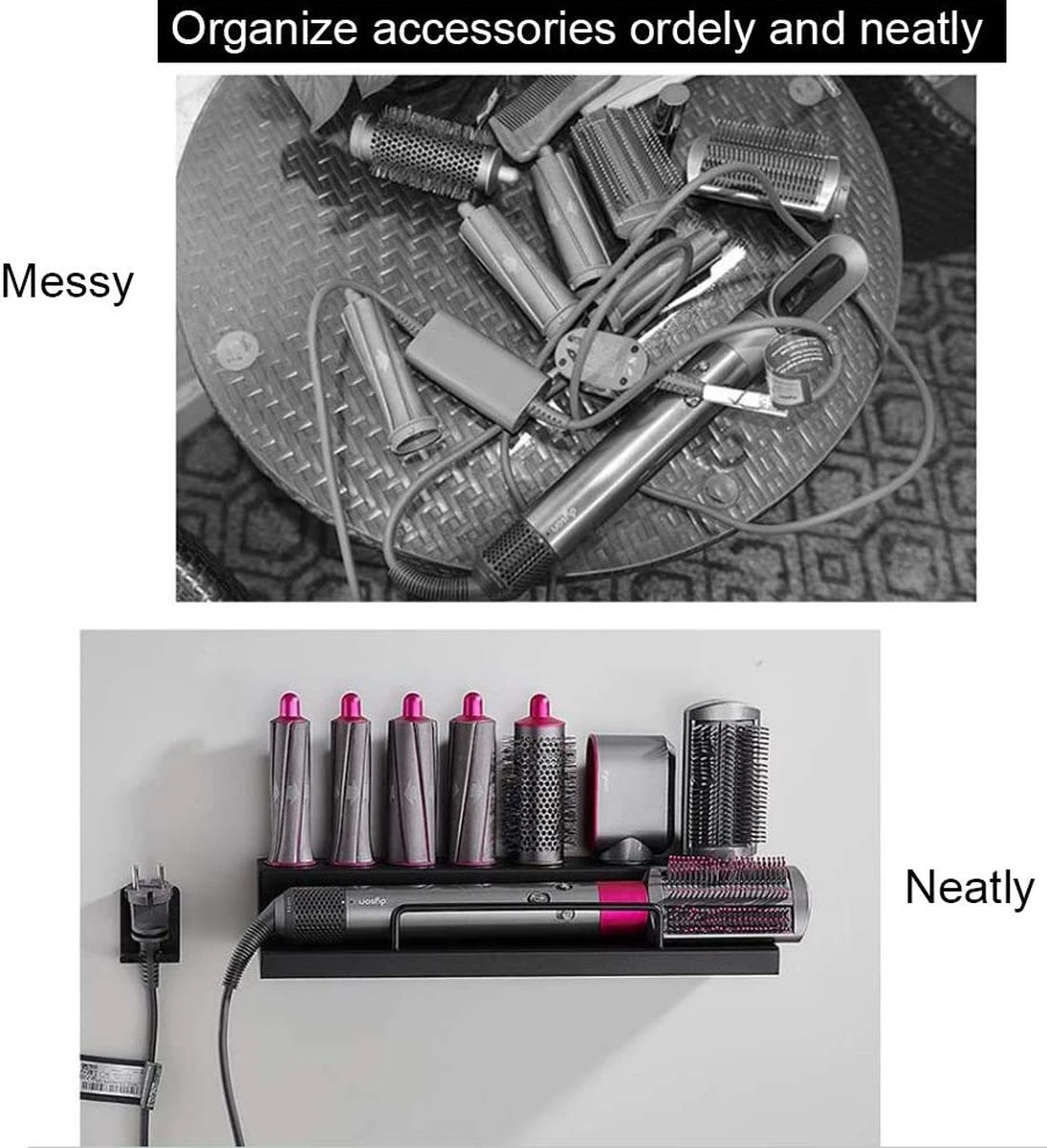 Merkloos Premium Fohn Houder Geschikt Voor Dyson - Fohnborstel - Krultang - Haar - Valentijn - Organizer 2 Merkloos Premium Fohn Houder Geschikt Voor Dyson - Fohnborstel - Krultang - Haar - Valentijn - Organizer - Afbeelding 2