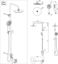 Tiger Luvia Doucheset - Regendouche Ø 20 Cm - Handdouche Ø 12 Cm - 2 Standen - Chroom -Badkamerartikelen Winkel 1098x1200 4