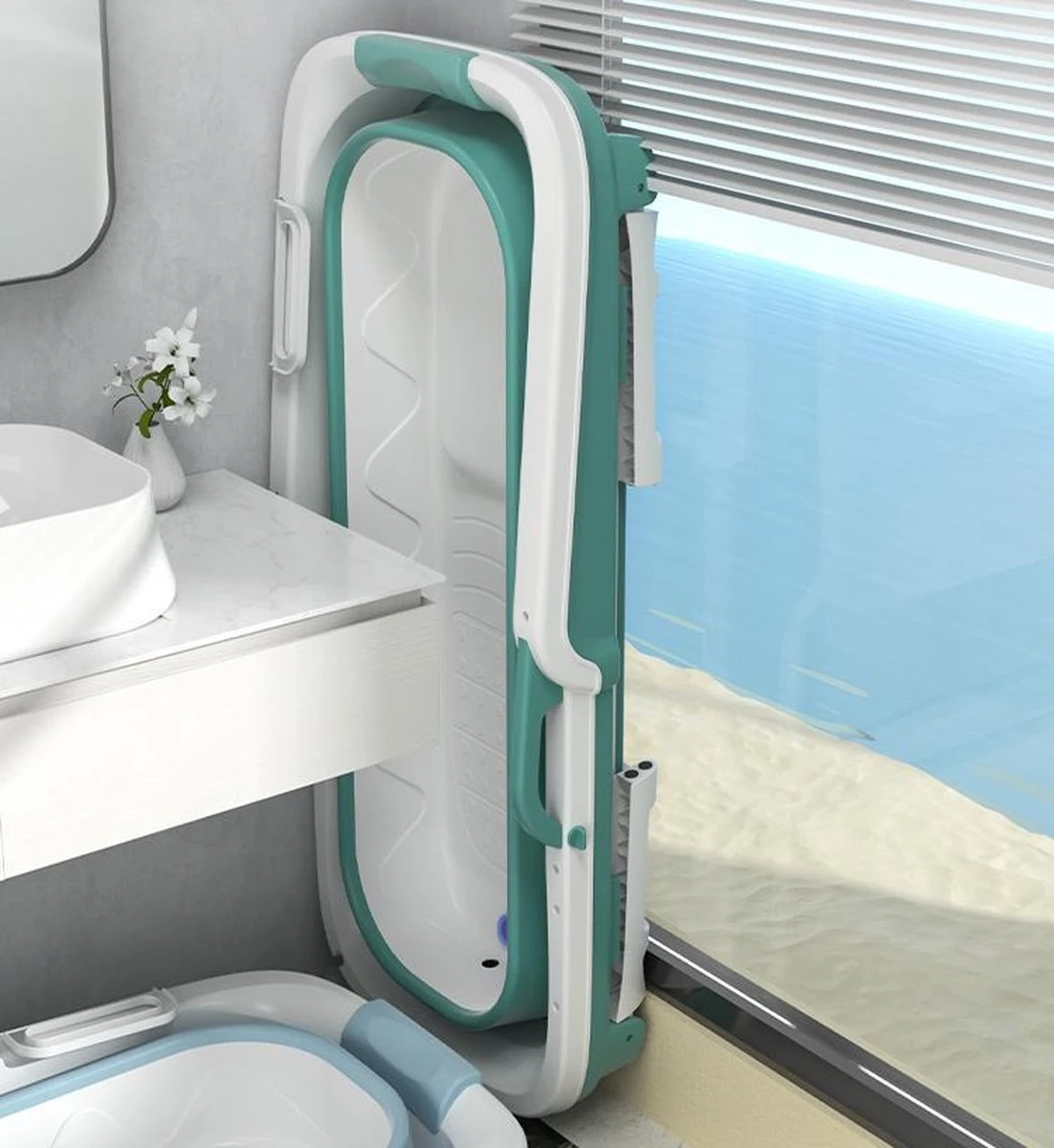 Foresta Volwassenen Zitbad XXL 150CM - Plastic Badkuip - Lime 10 Foresta Volwassenen Zitbad XXL 150CM - Plastic Badkuip - Lime - Afbeelding 10