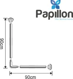 Papillon Douchegordijnstang - 90x90 Cm - Aluminium - Wit -Badkamerartikelen Winkel 1107x1200 1