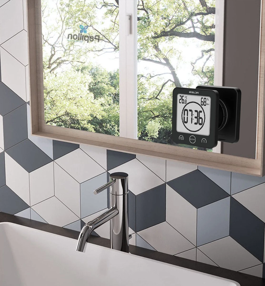 Merkloos Badkamerklok Digitaal - Douche Timer & Klok - Zuignap - Zwart 5 Merkloos Badkamerklok Digitaal - Douche Timer & Klok - Zuignap - Zwart - Afbeelding 5