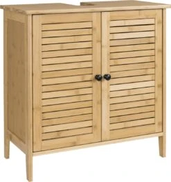 Kamyra® Badkamermeubel Bamboe - Badkamerkast, Wastafelmeubel, Onderkast Wastafel - 60x30x60 Cm - Bamboe