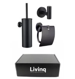 Toiletaccessoireset Zwart 3-delig - Luxe Toilet Set - Toiletborstel Met Houder - Toiletrolhouder Met Klep - Handdoekhaak -Badkamerartikelen Winkel 1127x1200 2
