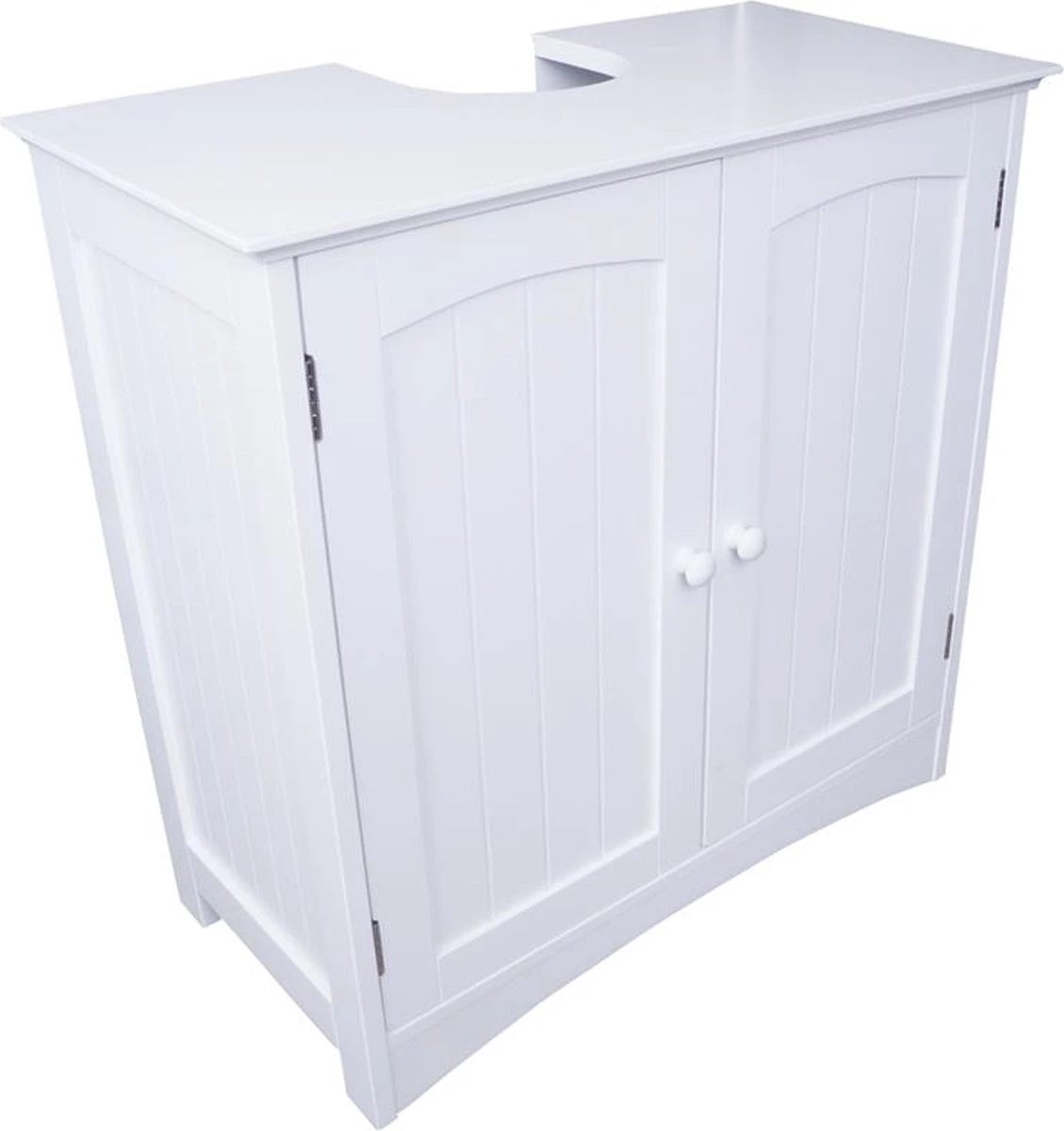 Wastafelkast - Badkamermeubel Met Uitsparing - 60 X 60 X 30 Cm - Wit - Badkamerkast