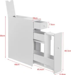 Niskast Badkamerkast Met 2 Lades 58x16x48 Cm Wit -Badkamerartikelen Winkel 1136x1200 10