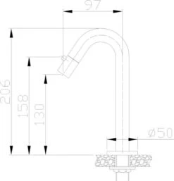 Saqu Tube - Fonteinkraan - Wastafelkraan Voor Het Toilet - Koudwaterkraan - Mat Zwart - C-uitloop -Badkamerartikelen Winkel 1155x1200 6