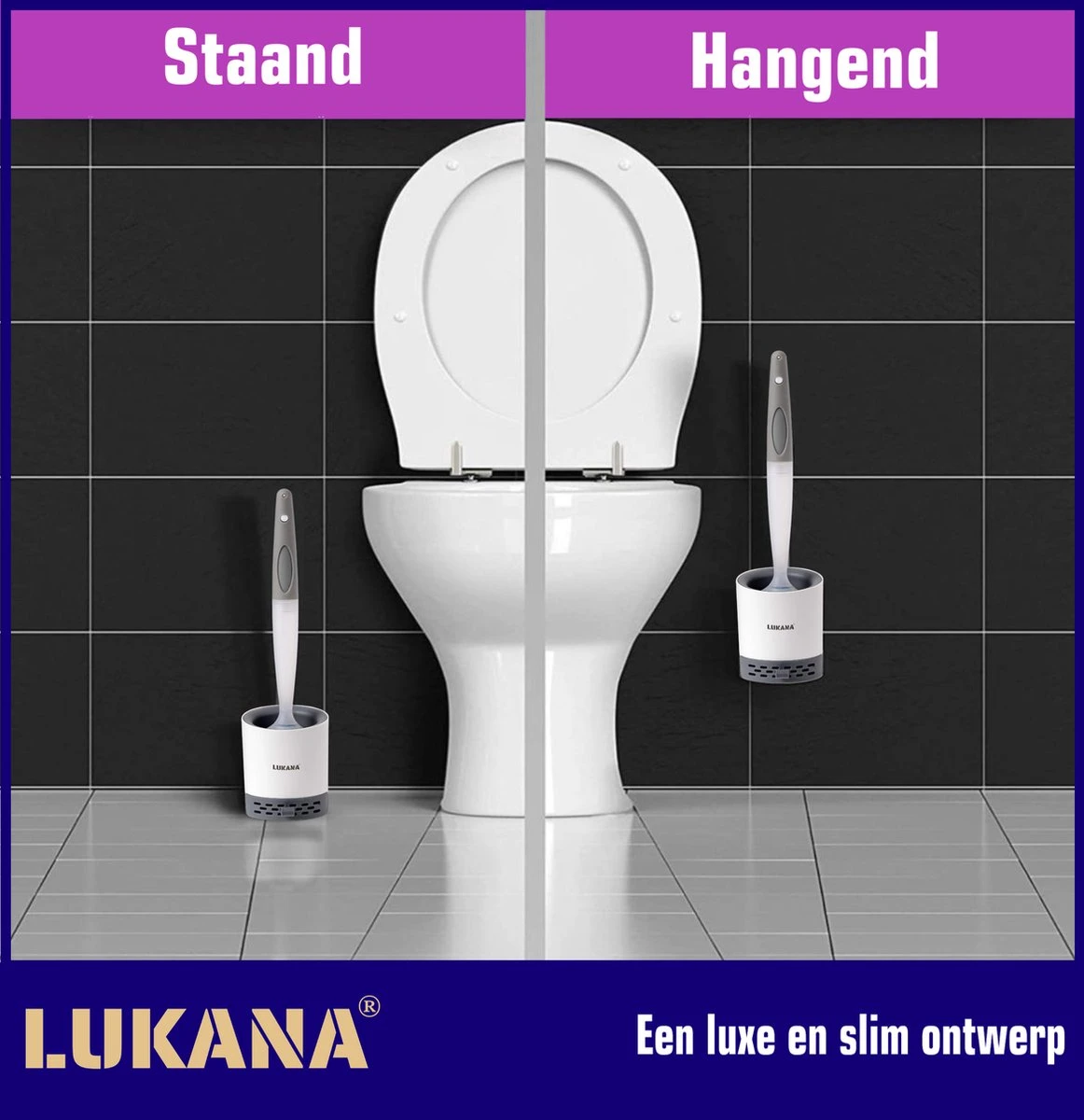 Lukana Siliconen WC Borstel Met Zeepdispenser - Hervulbaar - Vrijstaand Of Hangend - Sneldrogend, Hygiënisch & Antibacteriële Werking - Zonder Boren - Toilet Brush - Toiletborstel Houder - Lekbak 4 Lukana Siliconen WC Borstel Met Zeepdispenser - Hervulbaar - Vrijstaand Of Hangend - Sneldrogend, Hygiënisch & Antibacteriële Werking - Zonder Boren - Toilet Brush - Toiletborstel Houder - Lekbak - Afbeelding 4