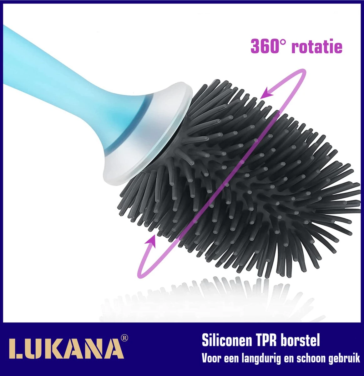 Lukana Siliconen WC Borstel Met Zeepdispenser - Hervulbaar - Vrijstaand Of Hangend - Sneldrogend, Hygiënisch & Antibacteriële Werking - Zonder Boren - Toilet Brush - Toiletborstel Houder - Lekbak 8 Lukana Siliconen WC Borstel Met Zeepdispenser - Hervulbaar - Vrijstaand Of Hangend - Sneldrogend, Hygiënisch & Antibacteriële Werking - Zonder Boren - Toilet Brush - Toiletborstel Houder - Lekbak - Afbeelding 8