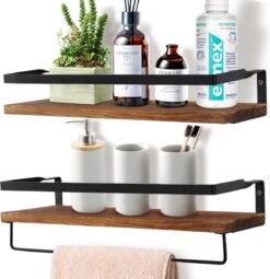 Zwevende Wandplank - 2 Stuks - 40cm - Handdoekhouder En 8 Haakjes - Badkamerplank Decoratieve Muur Opbergplanken Voor Badkamer Slaapkamer, Woonkamer, Keuken Plank 21 Zwevende Wandplank - 2 Stuks - 40cm - Handdoekhouder En 8 Haakjes - Badkamerplank Decoratieve Muur Opbergplanken Voor Badkamer Slaapkamer, Woonkamer, Keuken Plank -Badkamerartikelen Winkel 1164x1200 5