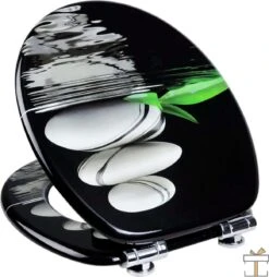 Happyment Antibacteriële Toiletbril - Met Softclose - Universeel - Toiletbrillen Met Kiezel Print - WC Bril - Toiletzitting -Badkamerartikelen Winkel 1165x1200 3