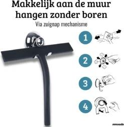 Mmoods Douchewisser Zwart - Douche Trekker Met Zuignap - Vloerwisser Badkamer - Vloertrekker RVS -Badkamerartikelen Winkel 1172x1200 1