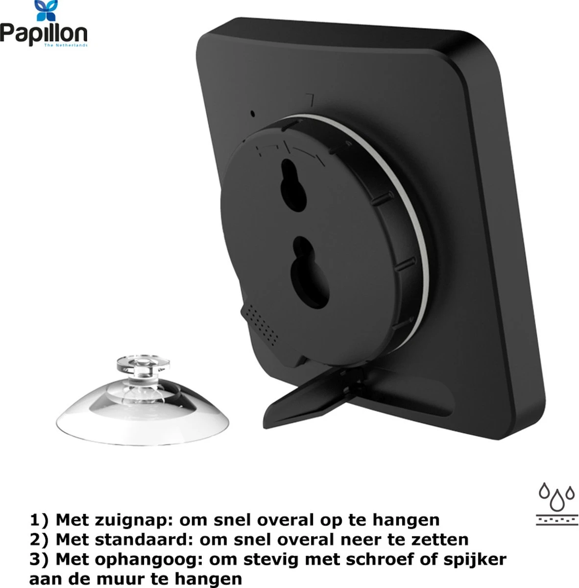 Merkloos Badkamerklok Digitaal - Douche Timer & Klok - Zuignap - Zwart 3 Merkloos Badkamerklok Digitaal - Douche Timer & Klok - Zuignap - Zwart - Afbeelding 3