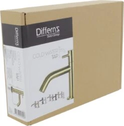 Differnz Wastafelkraan Gebogen – Kraan Koud Water – Toiletkraan – Mat Goud -Badkamerartikelen Winkel 1183x1200 4