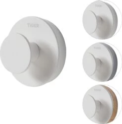 Tiger Urban - Handdoekhaak Groot (1x) - ø 5 Cm - Inclusief 2 Decorringen - Wit -Badkamerartikelen Winkel 1184x1200 1