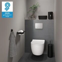 Tiger Tess - Toiletborstelhouder Met Opbergfunctie Vrijstaand En Swoop® Borstel Flexibel - Zwart / Antraciet -Badkamerartikelen Winkel 1186x1200