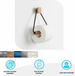 Toiletrolhouder Zonder Boren- Wc Rolhouder - Zuignap - Zelfklevend - Hout -Badkamerartikelen Winkel 1191x1200