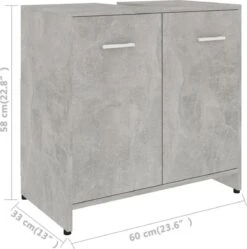 VidaXL Badkamerkast 60x33x61 Cm Spaanplaat Betongrijs 24 VidaXL Badkamerkast 60x33x61 Cm Spaanplaat Betongrijs -Badkamerartikelen Winkel 1191x1200 8