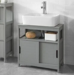Mara Wastafel Onderkast - Badkamerkast - Badkamermeubel - Schuifdeuren - 60 X 30 X 61 Cm -Badkamerartikelen Winkel 1197x1200 12