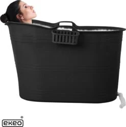 EKEO Zitbad - 210L - Mobiele Badkuip - Bath Bucket - Zwart -Badkamerartikelen Winkel 1197x1200 7