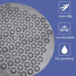 Merkloos TDR-Antislip Mat - 55x55CM - Rond - Grijs - Badmat Badkamer - Douchemat - Badkamermat - Antislipmat Voor Douche -Badkamerartikelen Winkel 1198x1200 18