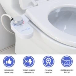 Bidet Handdouche Toilet Sproeier Shattaf Sprayer WC Papier Besparend - Enkel Spray Koud Water - Badkamer Accessoires - Freshole®