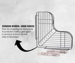 HouseLife™ Doucherek Zonder Boren - Zwart - Zelfklevend - Douchemand - Badkamer Doucherek – 30 Cm - Incl. 2 Sterke Muurstickers -Badkamerartikelen Winkel 1200x1000 3