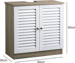 Casaria Wastafel Onderkast Met Uitsparing 60 X 30 X 60cm Witbruin -Badkamerartikelen Winkel 1200x1004 8