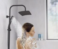 SCHÜTTE Mallorca Douchesysteem - Regendouche - 95 Cm Stang - Wandhouder In Hoogte Verstelbaar - Mat Zwart -Badkamerartikelen Winkel 1200x1005 1