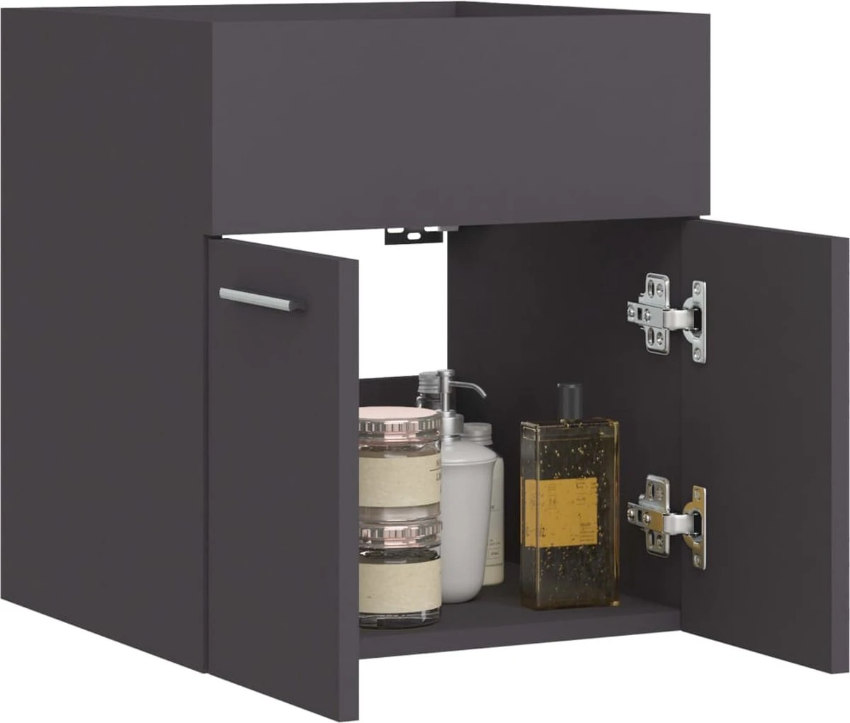 VidaXL Wastafelkast 41x38,5x46 Cm Spaanplaat Grijs 4 VidaXL Wastafelkast 41x38,5x46 Cm Spaanplaat Grijs - Afbeelding 4