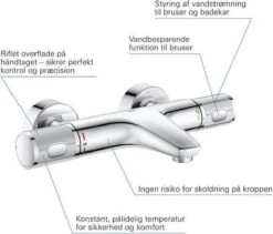 GROHE Grohtherm 1000 Performance Thermostatische Badkraan - 15cm - Met Koppelingen - Chroom - 34779000 -Badkamerartikelen Winkel 1200x1026 1