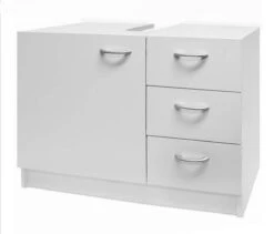 Deuba Badkamermeubel 3 Lades 63x54x30cm Wit Wastafelmeubel Onderkast -Badkamerartikelen Winkel 1200x1026 3