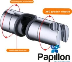 Merkloos Universeel Glijstuk - Chroom - 25 Mm - Handdouchehouder - Papillon -Badkamerartikelen Winkel 1200x1038 5