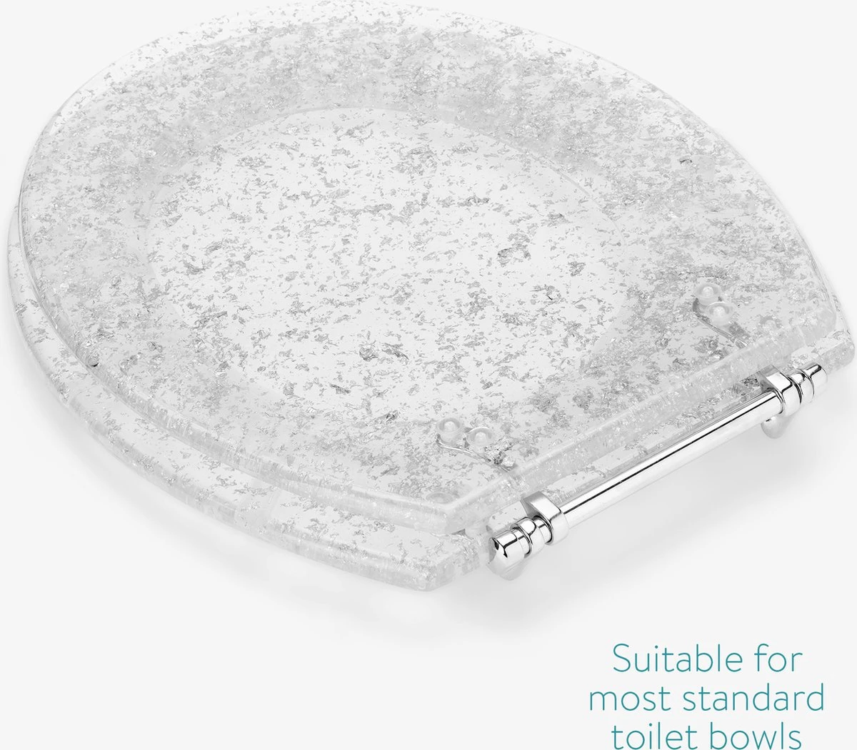 Navaris Toiletbril Met Glitter Design - Transparante Wc-bril 42 X 36 X 4,5 Cm - Makkelijk Te Bevestigen 4 Navaris Toiletbril Met Glitter Design - Transparante Wc-bril 42 X 36 X 4,5 Cm - Makkelijk Te Bevestigen - Afbeelding 4