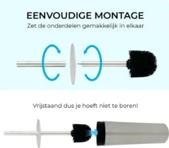 VDN Stainless Toiletborstel Met Houder - Toiletborstelhouder - Zilver - Wc Borstel Met Houder - RVS - Vrijstaand -Badkamerartikelen Winkel 1200x1054