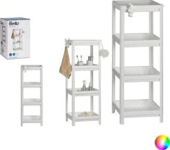 Badkamerrek/opbergkast Wit Kunststof 4-laags 36 X 23 X 100 Cm - Handdoeken En Toiletspullen Badkamerrekjes -Badkamerartikelen Winkel 1200x1059 2