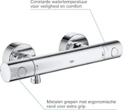 GROHE QuickFix Precision Get Thermostatische Douchekraan - EcoJoy - Met Koppelingen - Chroom - 34773000 -Badkamerartikelen Winkel 1200x1068 2