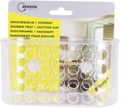 Douchebakje Transparant Met Zuignappen - 15.5 X 8 X 8 Cm - Inhoud 1 Liter - Badkamerspullen Bakjes - Badkamer Opbergbakjes / Organizers -Badkamerartikelen Winkel 1200x1069 1
