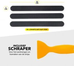 RX Goods 25 Stuks Zelfklevende Anti Slip Strips Stickers – 2 Cm X 20 Cm - Met Schraper – Zwarte Antislip Tape -Badkamerartikelen Winkel 1200x1073 2