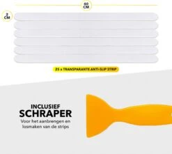 RX Goods 25 Stuks Zelfklevende Anti Slip Strips Stickers – 2 Cm X 40 Cm - Met Schraper – Transparante Tape -Badkamerartikelen Winkel 1200x1073 3