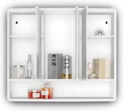 Jokey Lymo Spiegelkast Met 3 Deuren 58x49.5x14.5cm Wit -Badkamerartikelen Winkel 1200x1076 3