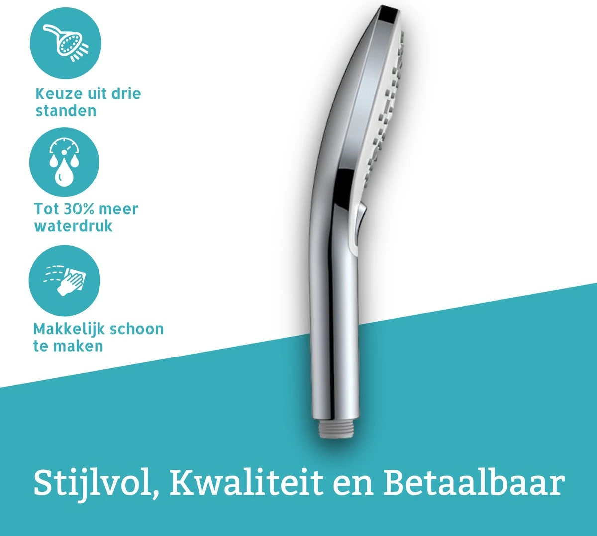 BADO Douchekop Met Slang - Handdouche - Douchekop - Waterbesparend - Doucheslang - Chroom 8 BADO Douchekop Met Slang - Handdouche - Douchekop - Waterbesparend - Doucheslang - Chroom - Afbeelding 8