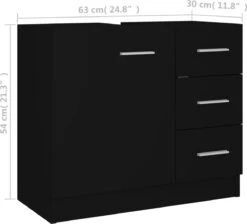 VidaXL Wastafelkast 63x30x54 Cm Spaanplaat Zwart 16 VidaXL Wastafelkast 63x30x54 Cm Spaanplaat Zwart -Badkamerartikelen Winkel 1200x1087 14